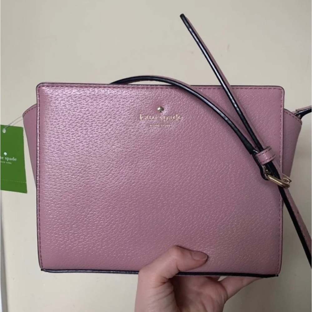 Kate Spade New York Grand Street Hayden Leather Crossbody Purse in Dusty Peony